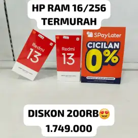 OBRAL MURAH REDMI 13 16/256 DISKON 250 RIBU