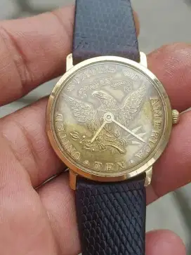 SANDOZ USA Eagle Dollar Coin Manual Winding ORIGINAL (Collector Item)
