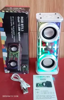 Speaker bluetooth transparant + lampu rgb suara jernih