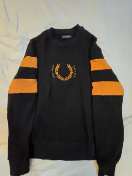 Sweater Fred Perry Colourblock Sweatshirt M Black Gold