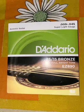 Sebar gitar string D'Addario 1 set best seler nyaring EZ890 0,09