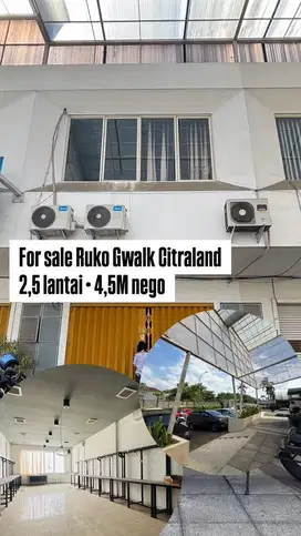 DIJUAL RUKO GWALK CITRALAND STRATEGIS ROW LEBAR PARKIRAN MUDAH