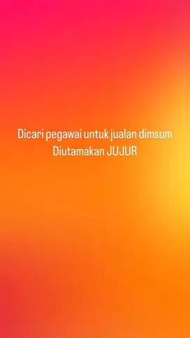 Dicari pegawai stand dimsum