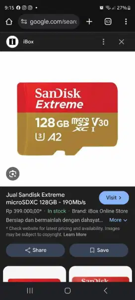 Sandisk Extreme Ori 128gb second