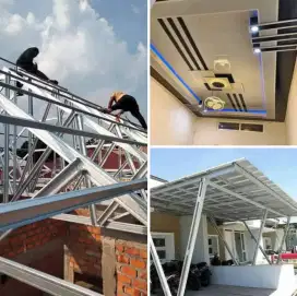 Jasa pemasangan rangka atap baja ringan dan plafon pvc