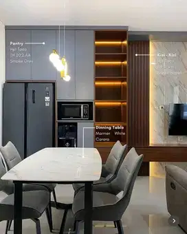 interior desain kitchen set kamar set wardrobe lemari backdrop tv