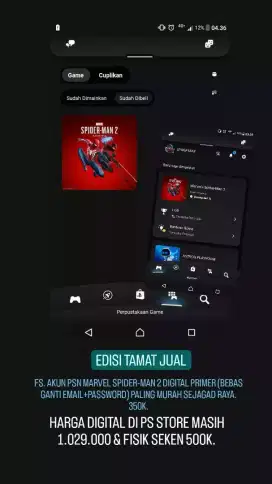 Game digital PS5 Marvel Spider-Man 2 (bebas ganti email+password)