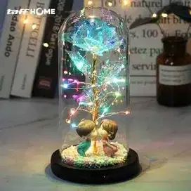Lampu Meja Hias LED Galaxy Rose Kissing Kraft Colorful Light