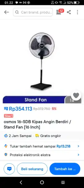 KIPAS ANGIN COSMOS SDB-16-GARANSI RESMI COSMOS