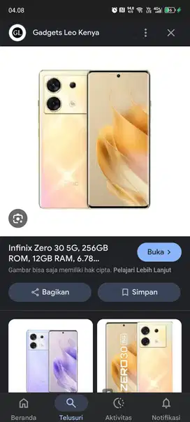 Jual santai Infinix zero 30 5G ( spec cek google ya)