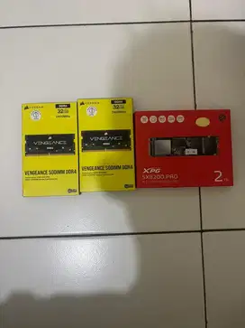 NVME adata 2tb RAM corsair 32gb baru bnib