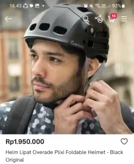Helm Lipat Overade Pliki fordable Helmet-White Orginal dan Front Bag