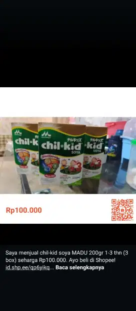 Susu ChilKid soya 3 madu 1-3th 200 gr (harga 3 box)