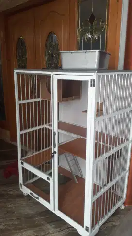 Kandang ,dg rumah kucing dan lampu