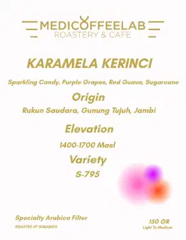 KOPI SPECIALTY ARABICA KARAMELA NATURAL KERINCI/V60 ATAU FILTER