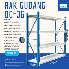 Rak Gudang DC-36 Kapasitas 250Kg/Level