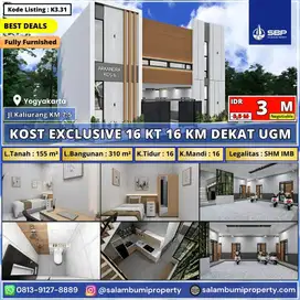 Kost Eksklusif 16 Kamar Fully Furnished – JL KALIURANG KM 7,5