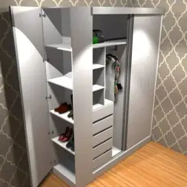 Lemari pakaian , Tempat tidur , backdrop tv , Wall panel , Partisi