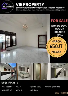 BANTING HARGA  DIJUAL CEPAT RUMAH RAPI SIAP HUNI DI JAMBU DUA