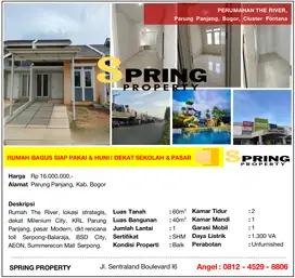 Rumah Murah The River di Dekat Stasiun Parung Panjang Bogor Legok