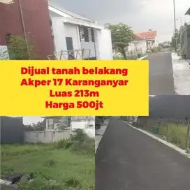 Dijual tanah strategis di Karanganyar kota belakang Akper 17