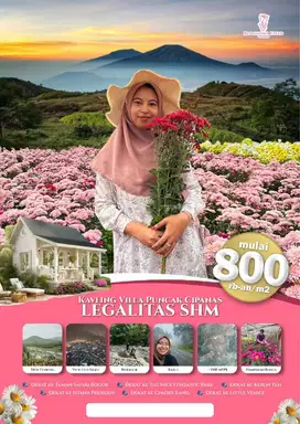 Jual kavling Villa wisata SHM hamparan Bunga Cipanas