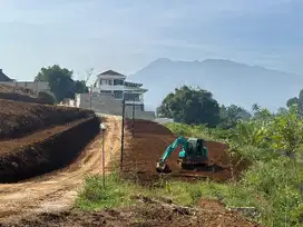 Tanah berkontur luas 360m2 nempel sungai dan view gunung
