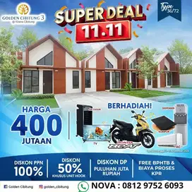 Cantik & Siap Huni Rumah Tipe 36 di Cluster Golden Cibitung