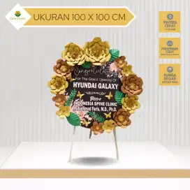 Bunga papan kertas bulat / Flower board untuk ucapan wedding / duka