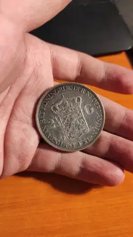 Uang Koin 2 1/2 Gulden Belanda Tahun 1931