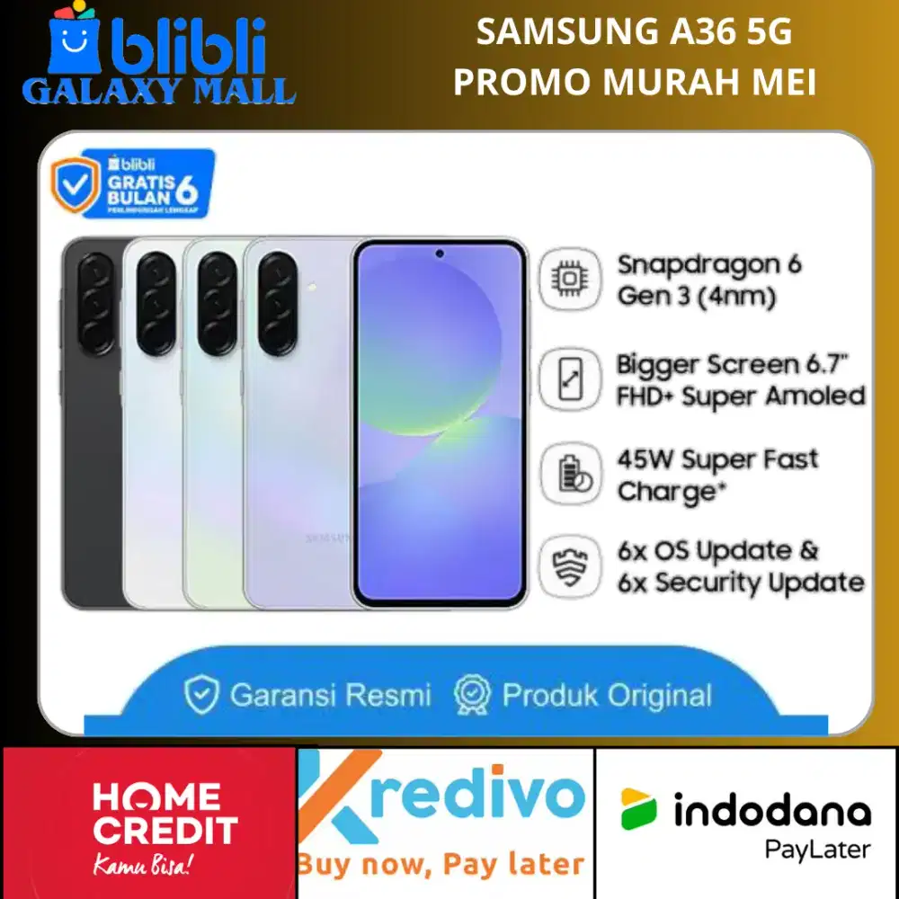 Promo Murah Samsung A36 5G Cicilan Mulai 216 Ribu
