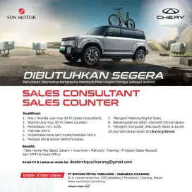 Dibutuhkan Sales Consultants & Sales Counter