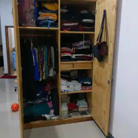 LEMARI PAKAIAN JATI BELANDA CUSTOM Kayu Asli Furniture 200x120x60 cm