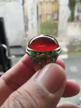 Batu cincin red brown anggur nucleus ajibb