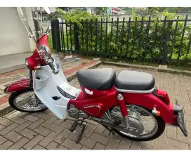 Jual motor model vintage merk SM Sport type classic merah th 2022