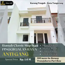 dijual rumah siap huni 2 lantai pinggir jalan raya ciledug puri beta