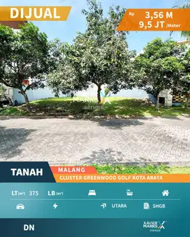 Dijual Tanah Kavling Di Cluster Greenwood Golf Araya Malang(OLX670)