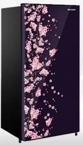Kulkas SHARP 1 Pintu Motif Sakura — Mulus, Masih Dingin tipe SJN162DVB