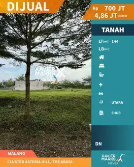 Tanah Kavling Murah Di Cluster Asteria Hill, The Araya Malang(OLX669)