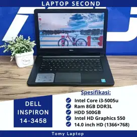 DELL INSPIRON 14 3458 CORE I3-5005U RAM 8GB HDD 500GB LAYAR 14.0 INCH