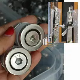 BAUT KACA SAYAP TIANG KACA STAINLESS AKSESORIS RAILING