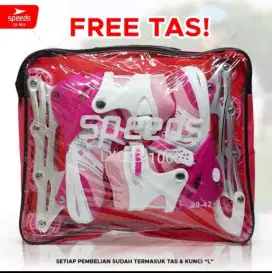 SPEEDS Sepatu Roda Anak Inline Skate Full Karet PU Roda Nyala
