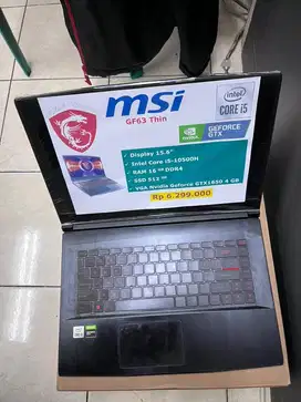 Vga 4gb gen 10 i5 ram 16gb ssd 512gb msi gf63