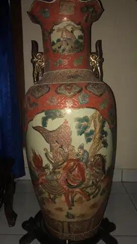 Guci keramik duduk antik langka merah