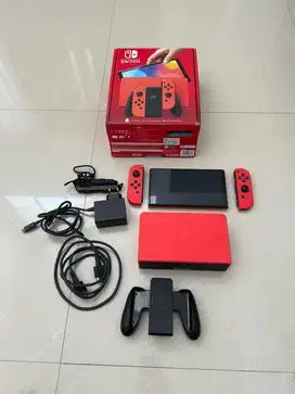 nintendo switch oled mario edition fullset tanpa game