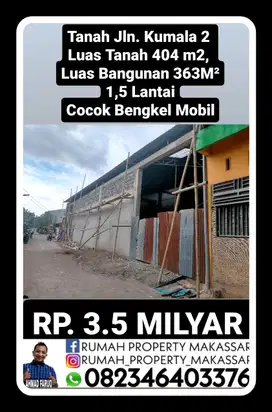 Tanah+Bangunan Jln. Kumala 2  Luas Tanah 404 m2,  Luas Bangunan 363M??
