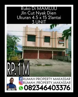 Turun hrg Ruko di MAMUJU  Jln Cut Nyak Dien LT 4.5x15 2 Lti Ada 3 unit