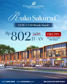 Spesial Promo Ruko Sakura 2 Lantai Citra Indah Cileungsi Bogor