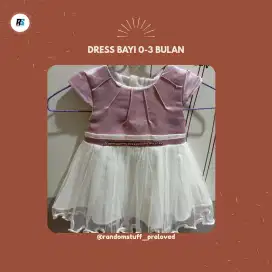 Dress Bayi/Gaun Bayi size 0-3 bulan