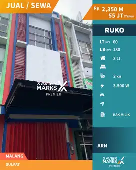 Dijual Ruko Strategis Cocok Untuk Usaha di Area Sulfat Blimbing Malang